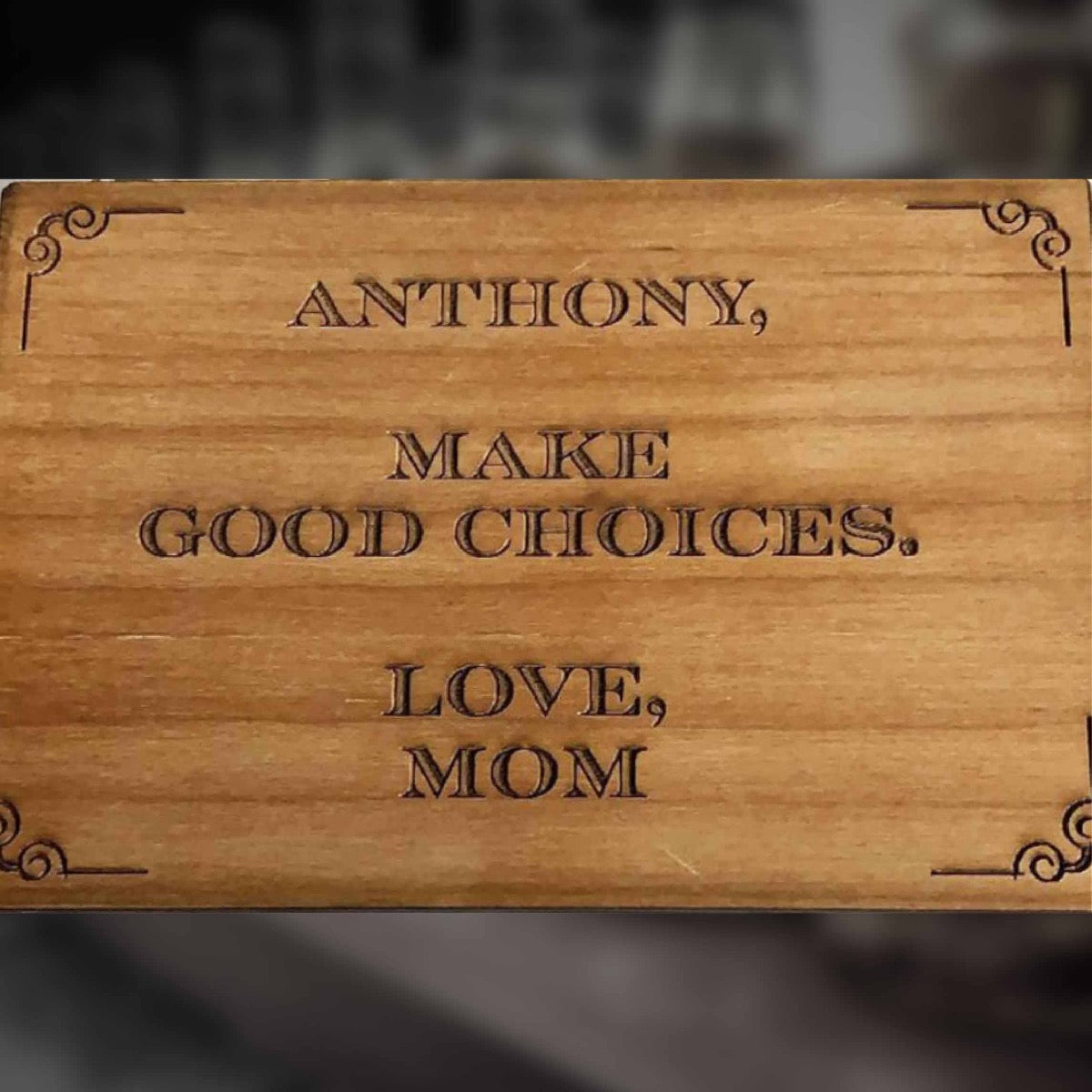 Custom Etched Wooden Card
