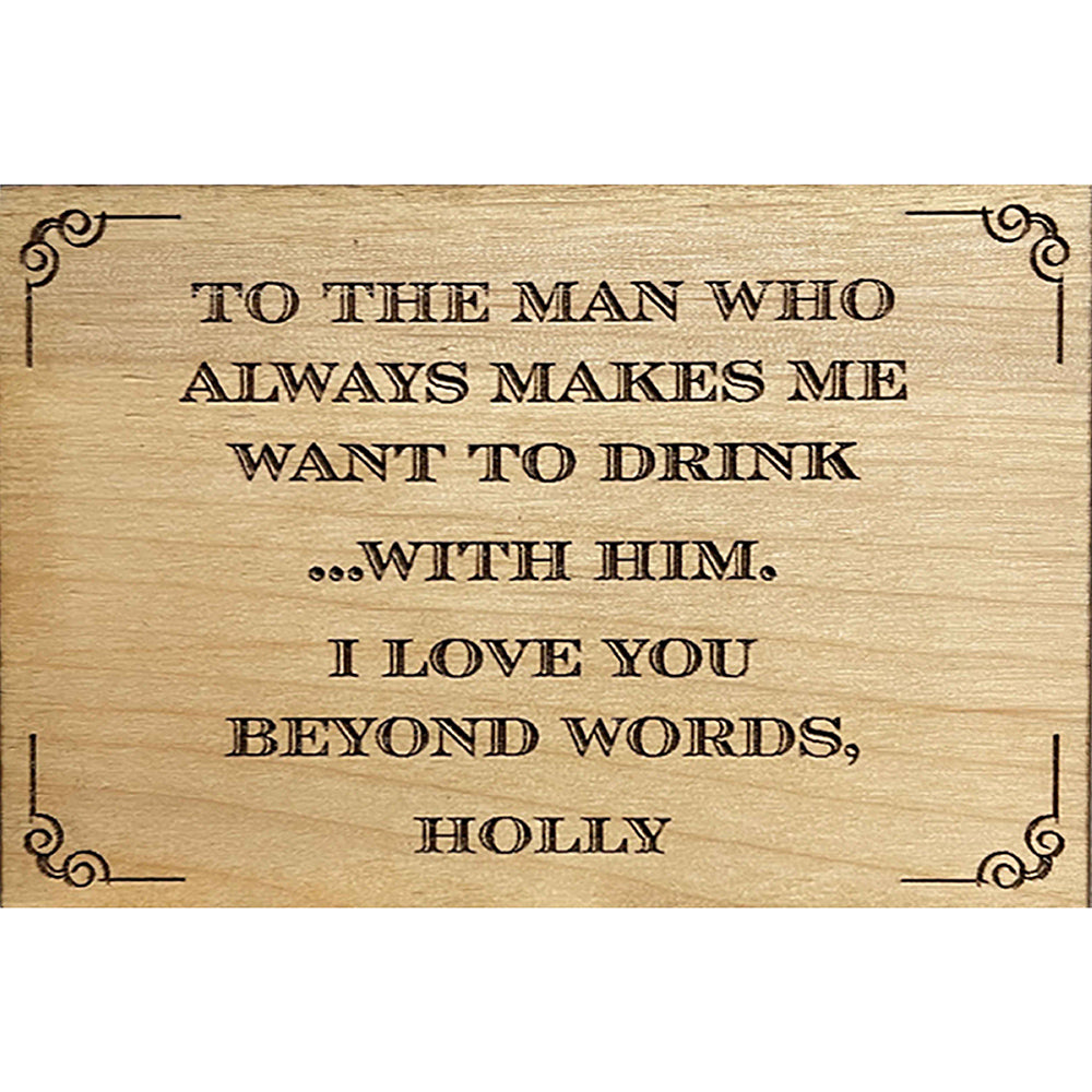 Custom Etched Wooden Card