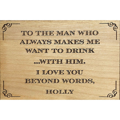 Custom Etched Wooden Card