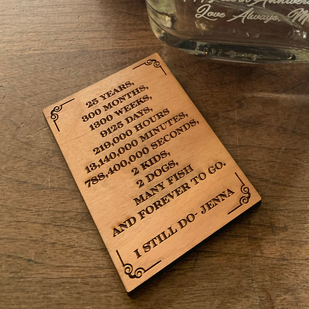 Custom Etched Wooden Card